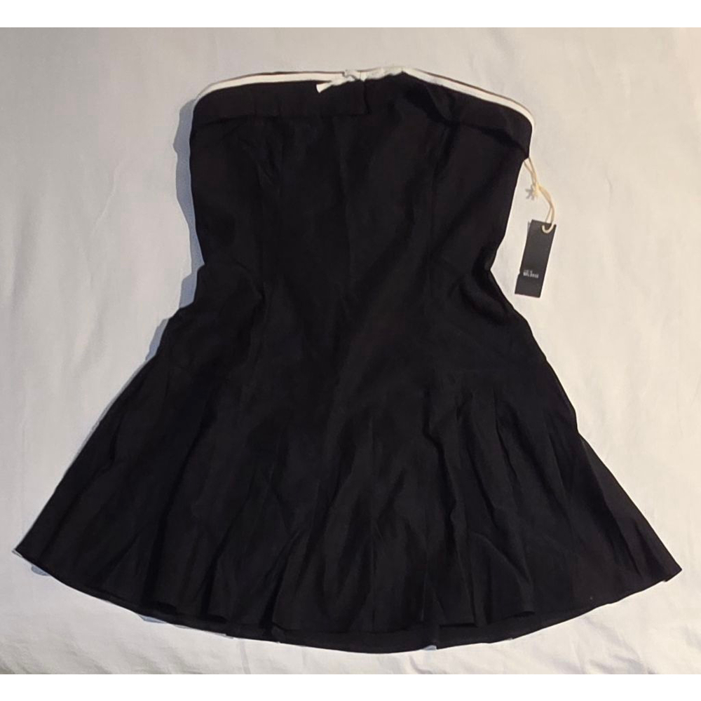 Women's West of Melrose Black & White Strapless Pleated Mini Dress XL - Picture 4 of 7